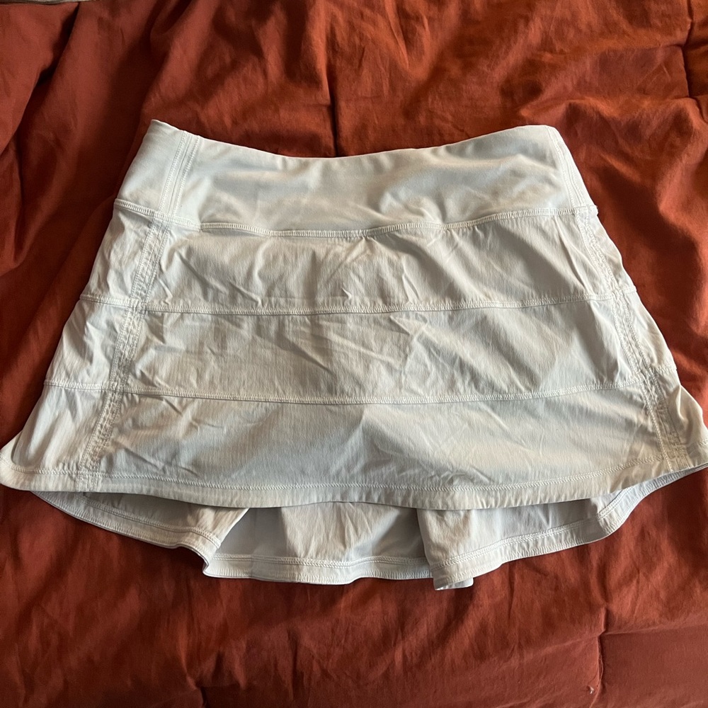 White Lululemon Pace Rival Mid Rise Skirt